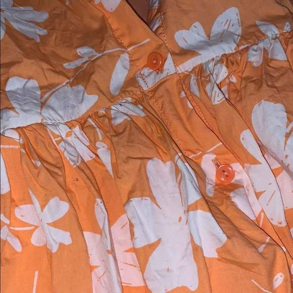 Orange with flowers dress - Picture 2 of 2